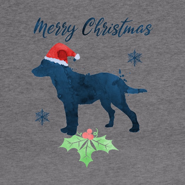 Merry Christmas Chesapeake Bay Retriever Art by TheJollyMarten